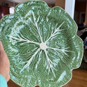 2 Bordallo Pinheiro Mint Condition CabbageDesign Charger/Dinner Plates.Portugal🌻